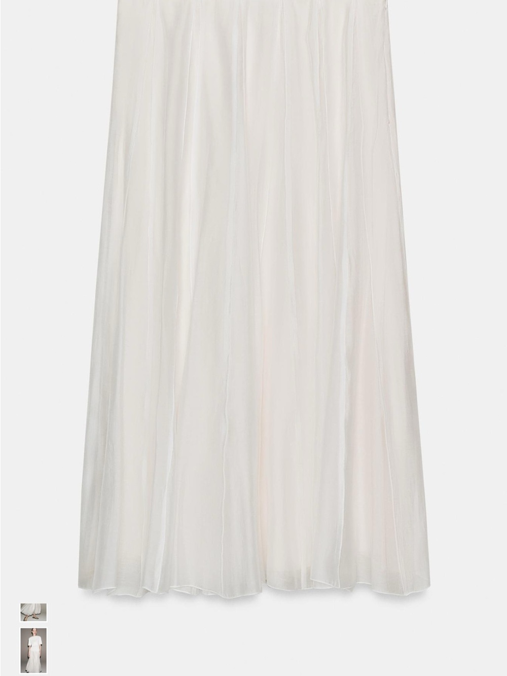 NEW Zara Ivory Flowing Maxi Skirt